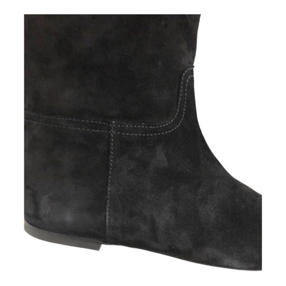 Polo Ralph Lauren black Calf Suede/Calf Leather knee-high flat pointy toe boots - Picture 10 of 16